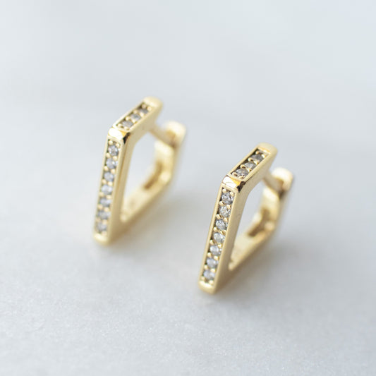 Gold geometric hoop earrings