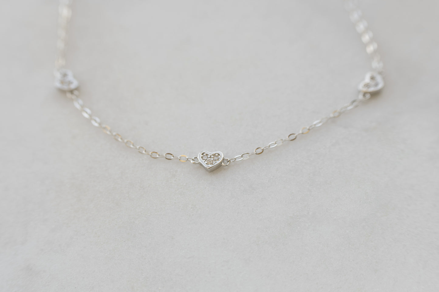 Dainty Silver Triple Heart Bracelet