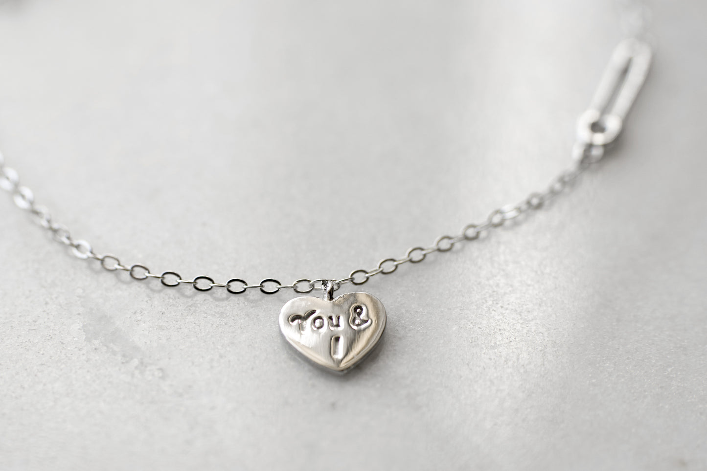 'You & I' Silver Heart Bracelet