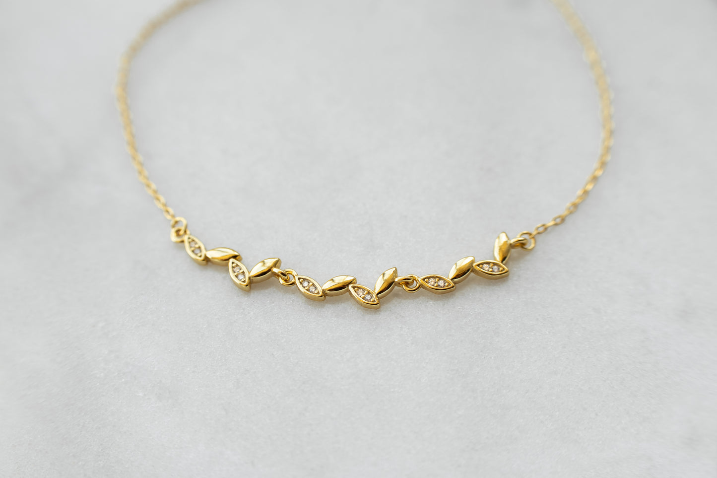 Tiny Gold Leaf Bracelet