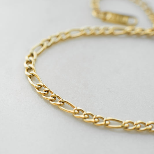 18K Gold Figaro Chain Bracelet