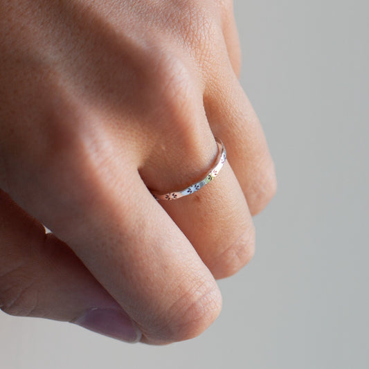 Dainty sterling silver stacking ring