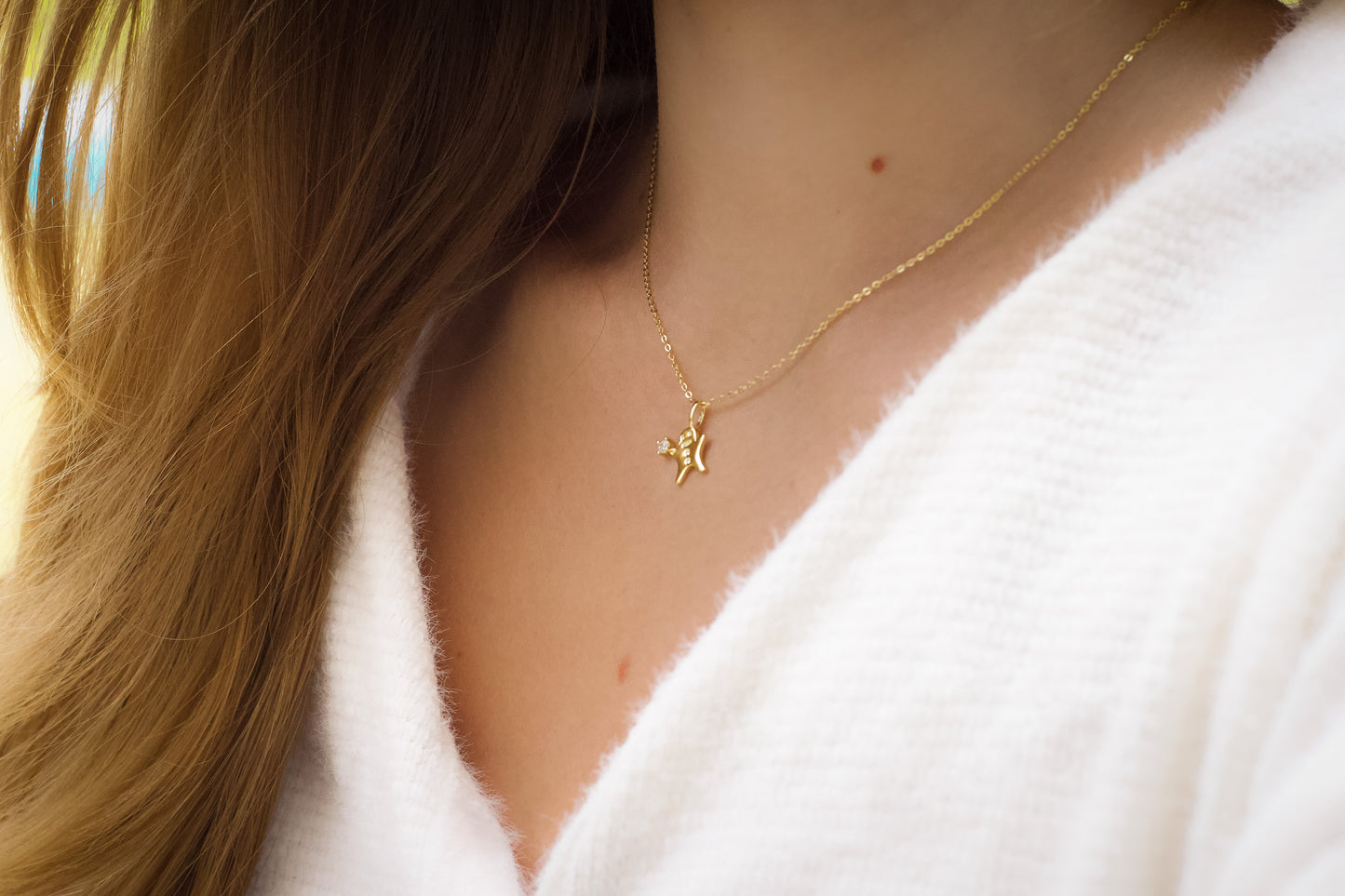 Tiny Gold Gingerbread Man Necklace