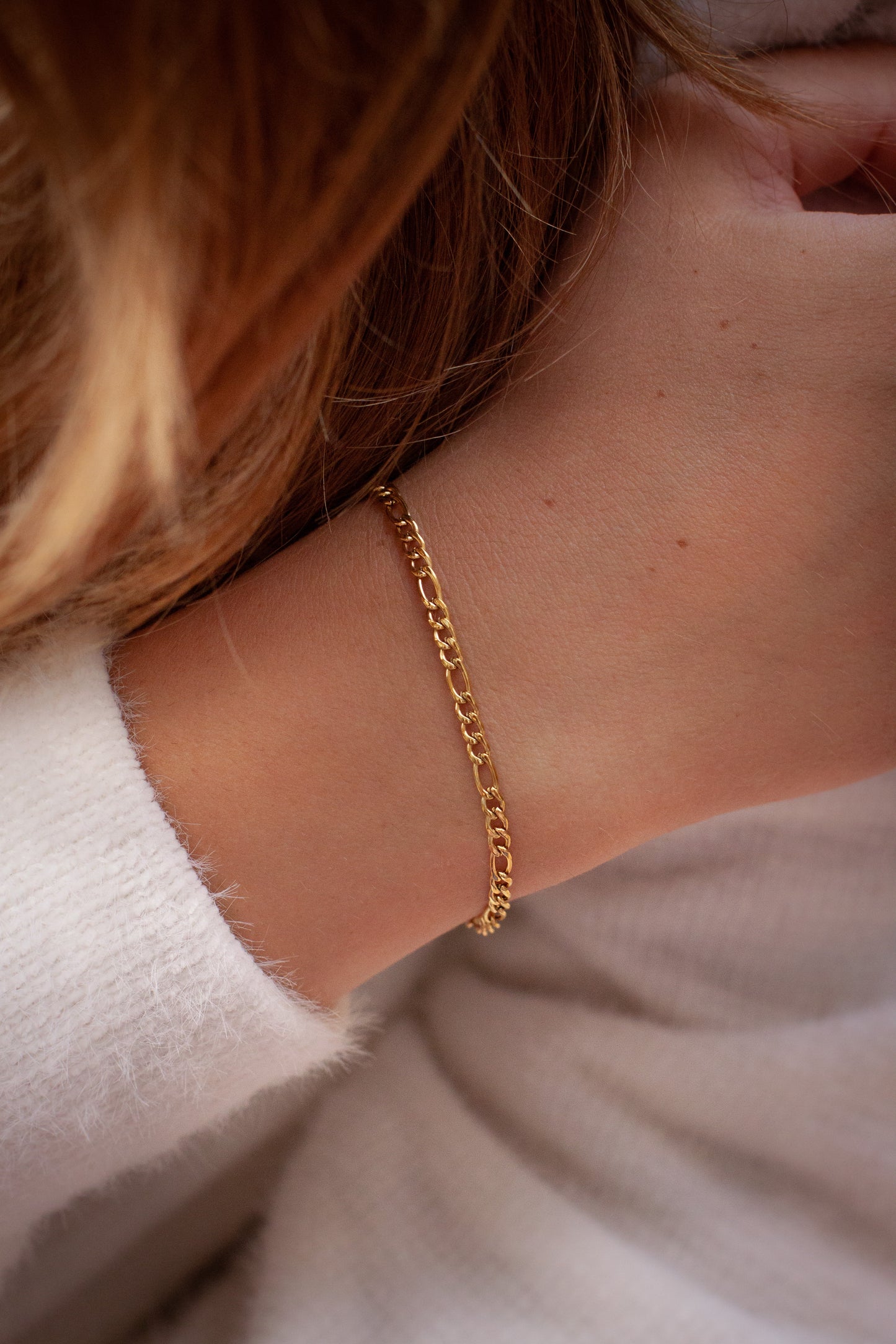 18K Gold Figaro Chain Bracelet