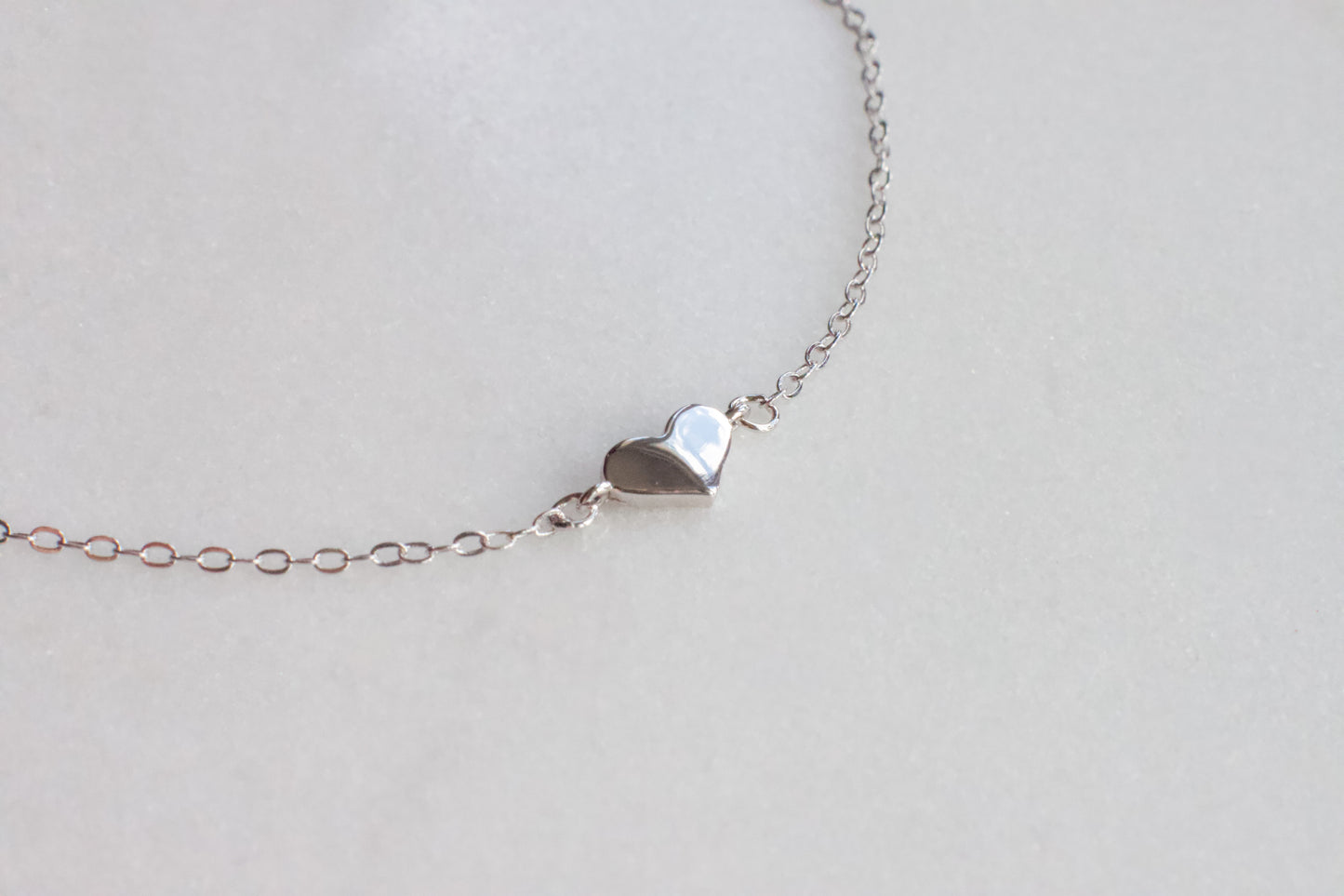 Dainty Silver Heart Bracelet