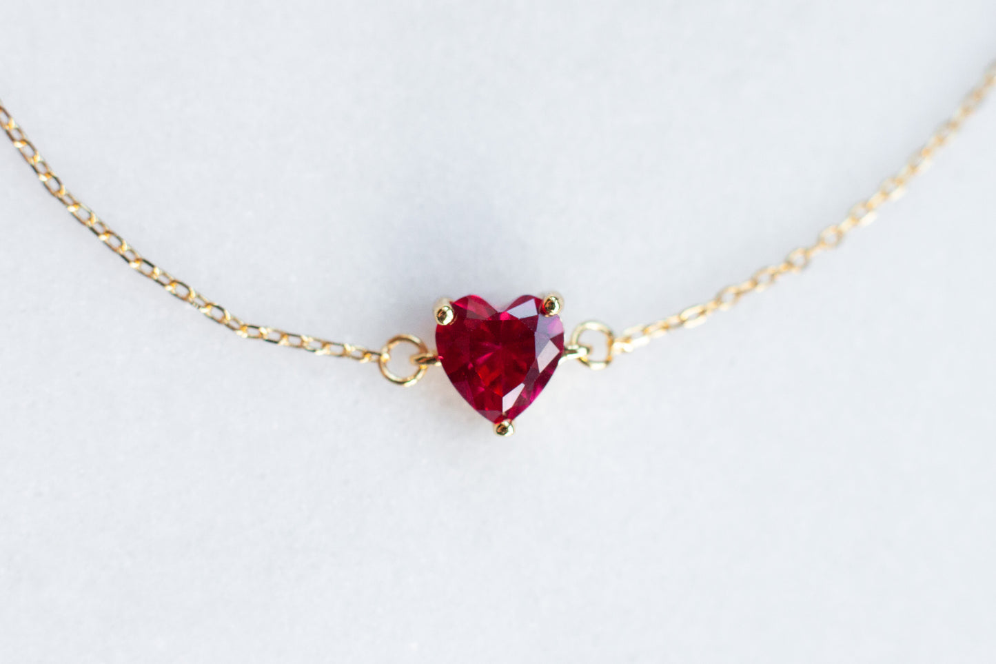 Dainty Red Heart Bracelet