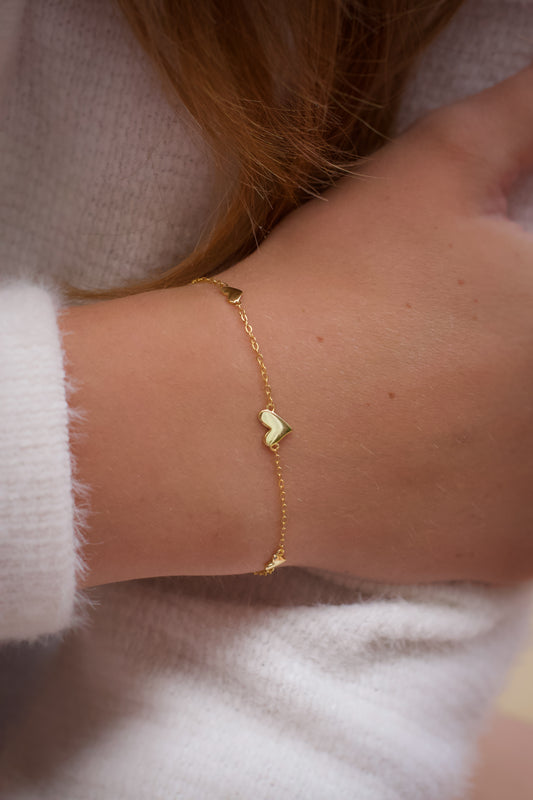 Sweet Hearts Gold Bracelet