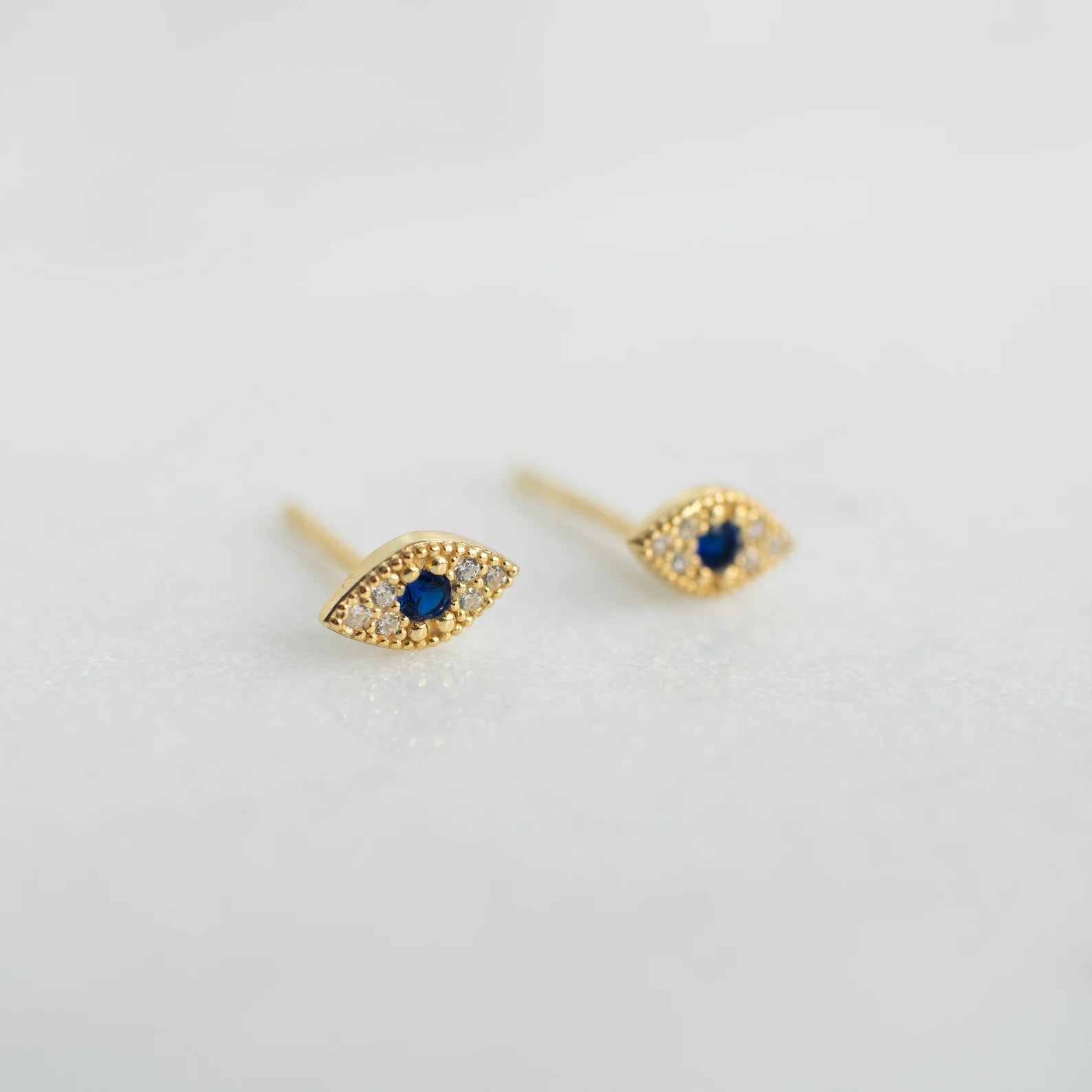 Tiny Gold Evil Eye Earrings