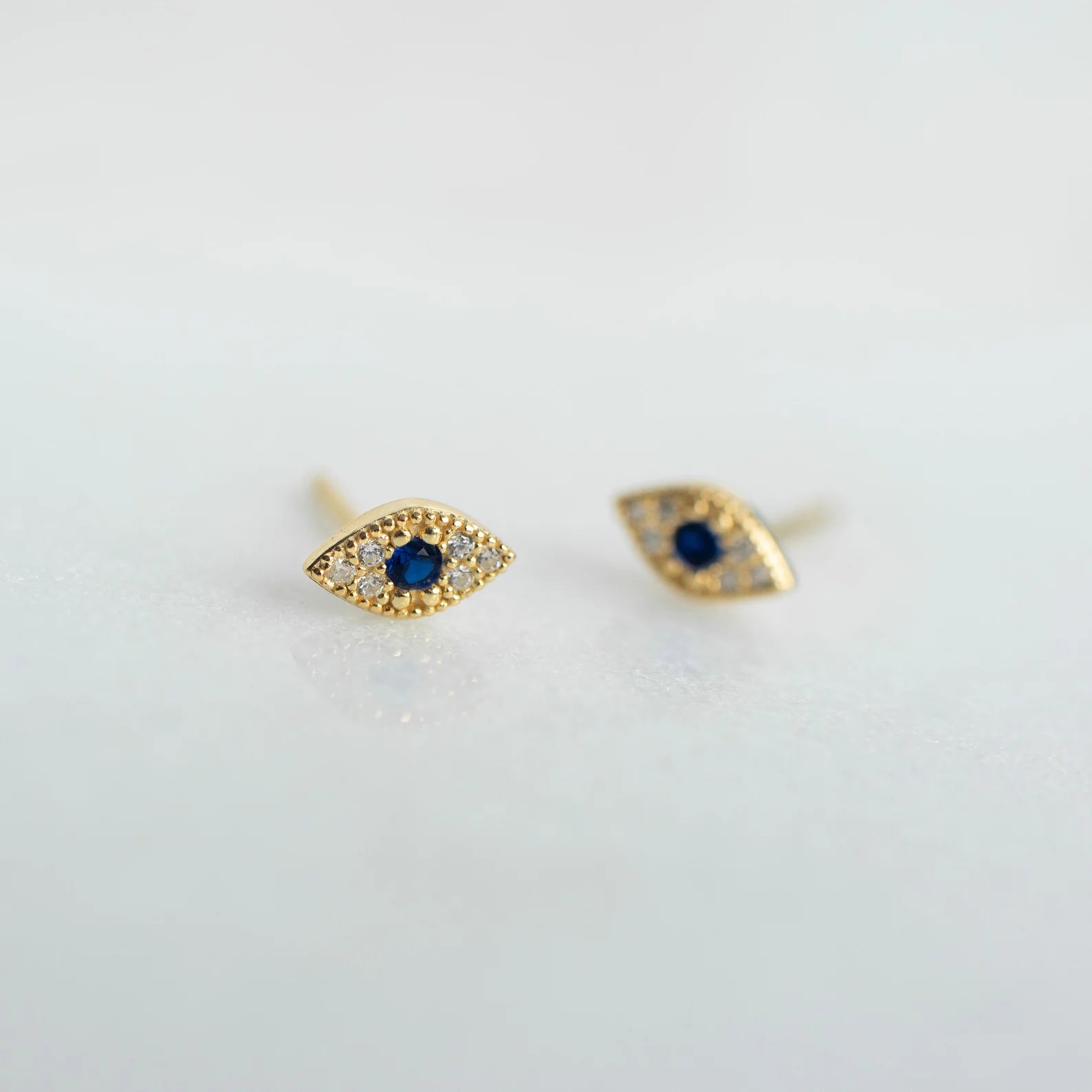 Tiny Gold Evil Eye Earrings